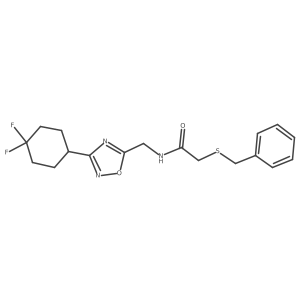 2-(benzylthio)-N-((3-(4,4-difluorocyclohexyl)-1,2,4-oxadiazol-5-yl)methyl)acetamide Structure