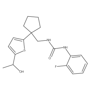 1-(2-Fluorophenyl)-3-((1-(5-(1-hydroxyethyl)thiophen-2-yl)cyclopentyl)methyl)urea结构式