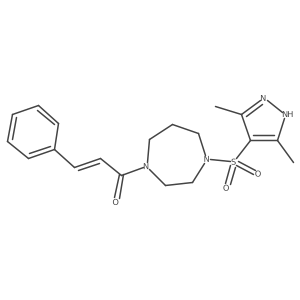 (E)-1-(4-((3,5-dimethyl-1H-pyrazol-4-yl)sulfonyl)-1,4-diazepan-1-yl)-3-phenylprop-2-en-1-one Structure