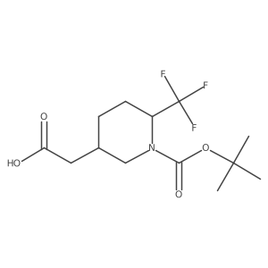 2-{1-[(Tert-butoxy)carbonyl]-6-(trifluoromethyl)piperidin-3-yl}acetic acid Structure