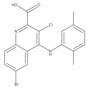 6-bromo-3-chloro-4-[(2,5-dimethylphenyl)amino]-2-Quinolinecarboxylic acid Structure