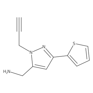 (1-(prop-2-yn-1-yl)-3-(thiophen-2-yl)-1H-pyrazol-5-yl)methanamine Structure