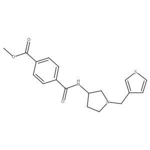Methyl 4-({1-[(thiophen-3-yl)methyl]pyrrolidin-3-yl}carbamoyl)benzoate Structure