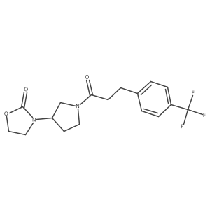 3-(1-{3-[4-(Trifluoromethyl)phenyl]propanoyl}pyrrolidin-3-yl)-1,3-oxazolidin-2-one Structure