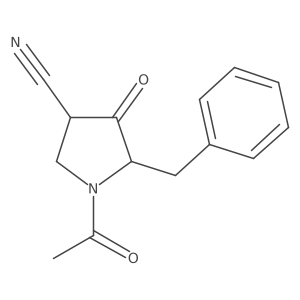 1-Acetyl-4-oxo-5-(phenylmethyl)-3-pyrrolidinecarbonitrile结构式
