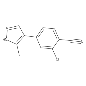 2-chloro-4-(3-methyl-1H-pyrazol-4-yl)benzonitrile结构式