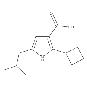 2-cyclobutyl-5-(2-methylpropyl)-1H-pyrrole-3-carboxylic acid结构式