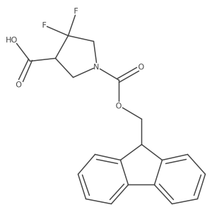 1-{[(9H-fluoren-9-yl)methoxy]carbonyl}-4,4-difluoropyrrolidine-3-carboxylic acid结构式