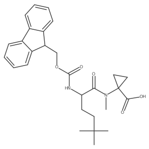 1-[2-({[(9H-fluoren-9-yl)methoxy]carbonyl}amino)-N,5,5-trimethylhexanamido]cyclopropane-1-carboxylic acid Structure
