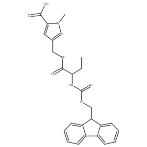 3-{[2-({[(9H-fluoren-9-yl)methoxy]carbonyl}amino)butanamido]methyl}-1-methyl-1H-pyrazole-5-carboxylic acid Structure