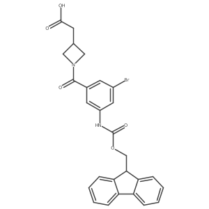 2-{1-[3-bromo-5-({[(9H-fluoren-9-yl)methoxy]carbonyl}amino)benzoyl]azetidin-3-yl}acetic acid Structure