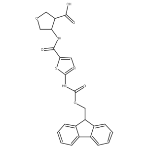 4-[2-({[(9H-fluoren-9-yl)methoxy]carbonyl}amino)-1,3-thiazole-5-amido]oxolane-3-carboxylic acid结构式