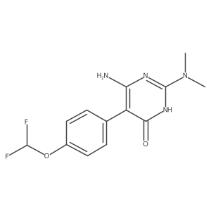 6-Amino-5-[4-(difluoromethoxy)phenyl]-2-(dimethylamino)-3,4-dihydropyrimidin-4-one Structure