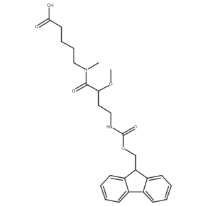 5-[4-({[(9H-fluoren-9-yl)methoxy]carbonyl}amino)-2-methoxy-N-methylbutanamido]pentanoic acid Structure