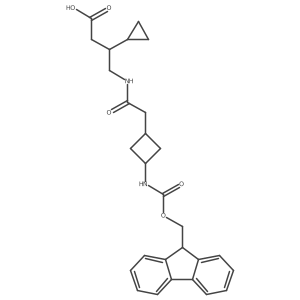 3-cyclopropyl-4-{2-[3-({[(9H-fluoren-9-yl)methoxy]carbonyl}amino)cyclobutyl]acetamido}butanoic acid结构式