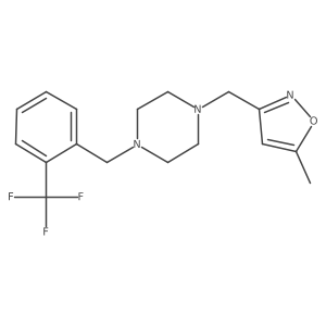 1-[(5-Methyl-1,2-oxazol-3-yl)methyl]-4-{[2-(trifluoromethyl)phenyl]methyl}piperazine结构式