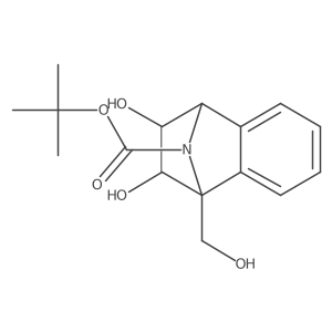 1,3-Ethano-2H-isoindole-2-carboxylic acid, 1,3-dihydro-8,9-dihydroxy-1-(hydroxymethyl)-, 1,1-dimethylethyl ester结构式