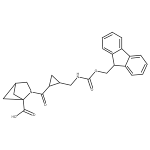 rac-2-[(1R,2S)-2-[({[(9H-fluoren-9-yl)methoxy]carbonyl}amino)methyl]cyclopropanecarbonyl]-2-azabicyclo[2.1.1]hexane-1-carboxylic acid Structure