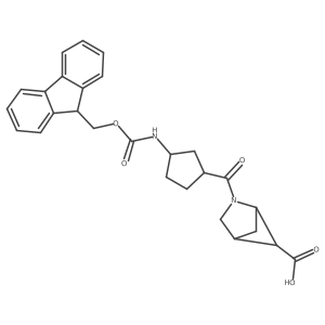 rac-2-[(1R,3S)-3-({[(9H-fluoren-9-yl)methoxy]carbonyl}amino)cyclopentanecarbonyl]-2-azabicyclo[2.1.1]hexane-5-carboxylic acid Structure