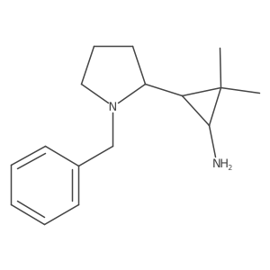 3-(1-Benzylpyrrolidin-2-yl)-2,2-dimethylcyclopropan-1-amine结构式