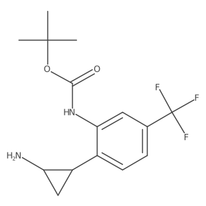 tert-butyl N-[2-(2-aminocyclopropyl)-5-(trifluoromethyl)phenyl]carbamate结构式