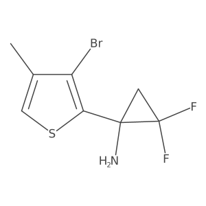 1-(3-Bromo-4-methylthiophen-2-yl)-2,2-difluorocyclopropan-1-amine Structure