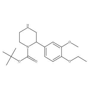 Tert-butyl 2-(4-ethoxy-3-methoxyphenyl)piperazine-1-carboxylate结构式