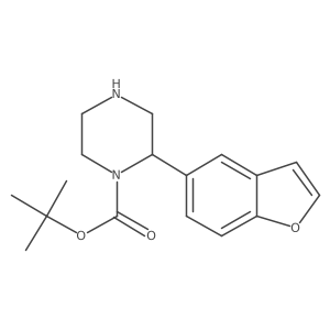 Tert-butyl 2-(1-benzofuran-5-yl)piperazine-1-carboxylate结构式