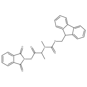 1,3-dioxo-2,3-dihydro-1H-isoindol-2-yl (2R)-2-({[(9H-fluoren-9-yl)methoxy]carbonyl}(methyl)amino)propanoate结构式