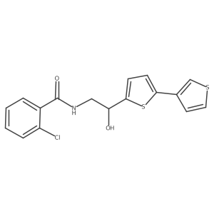 N-(2-([2,3'-bithiophen]-5-yl)-2-hydroxyethyl)-2-chlorobenzamide结构式