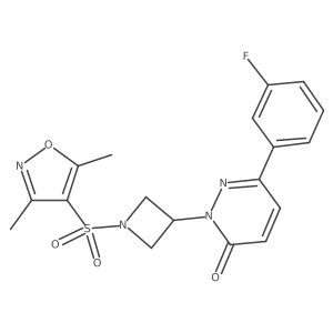 2-{1-[(3,5-Dimethyl-1,2-oxazol-4-yl)sulfonyl]azetidin-3-yl}-6-(3-fluorophenyl)-2,3-dihydropyridazin-3-one结构式