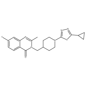 3-[[1-(5-Cyclopropyl-1,3,4-thiadiazol-2-yl)piperidin-4-yl]methyl]-7-fluoro-2-methylquinazolin-4-one结构式