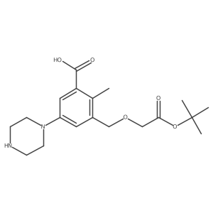 3-{[2-(Tert-butoxy)-2-oxoethoxy]methyl}-2-methyl-5-(piperazin-1-yl)benzoic acid结构式
