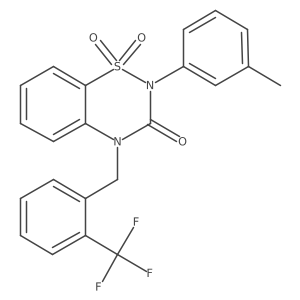 2-(3-Methylphenyl)-1,1-dioxo-4-[[2-(trifluoromethyl)phenyl]methyl]-1lambda6,2,4-benzothiadiazin-3-one Structure