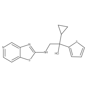 1-Cyclopropyl-2-({[1,3]thiazolo[4,5-c]pyridin-2-yl}amino)-1-(thiophen-2-yl)ethan-1-ol Structure