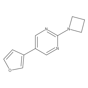 2-(Azetidin-1-yl)-5-(furan-3-yl)pyrimidine结构式
