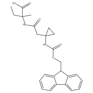 2-{2-[1-({[(9H-fluoren-9-yl)methoxy]carbonyl}amino)cyclopropyl]acetamido}-2-methylbutanoic acid结构式
