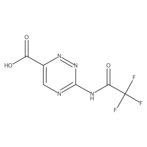 3-(2,2,2-Trifluoroacetamido)-1,2,4-triazine-6-carboxylic acid结构式
