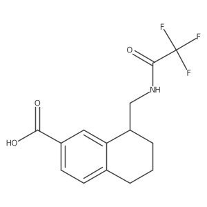 8-[(2,2,2-Trifluoroacetamido)methyl]-5,6,7,8-tetrahydronaphthalene-2-carboxylic acid结构式