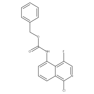 benzyl N-(1-chloro-4-fluoroisoquinolin-5-yl)carbamate结构式