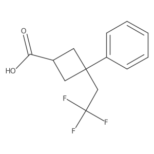 3-Phenyl-3-(2,2,2-trifluoroethyl)cyclobutane-1-carboxylic acid Structure