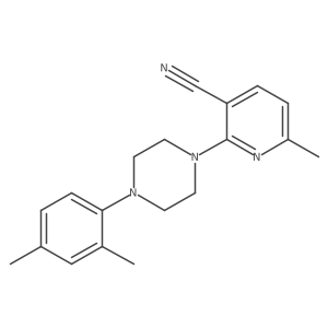 2-[4-(2,4-Dimethylphenyl)piperazin-1-yl]-6-methylpyridine-3-carbonitrile结构式