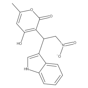 4-hydroxy-3-[1-(1H-indol-3-yl)-2-nitroethyl]-6-methyl-2H-pyran-2-one Structure