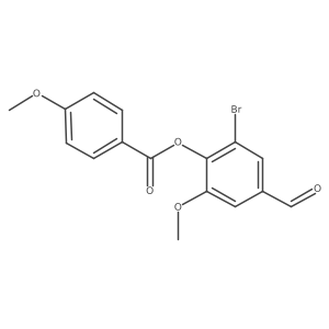 2-Bromo-4-formyl-6-methoxyphenyl 4-methoxybenzoate结构式