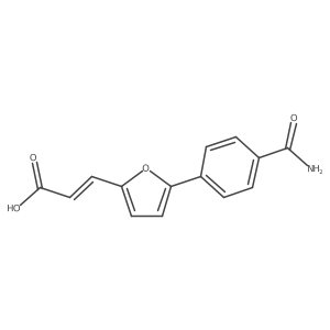 (2E)-3-{5-[4-(aminocarbonyl)phenyl]-2-furyl}acrylic acid Structure