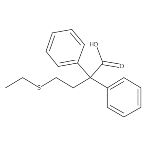 I+/--[2-(Ethylthio)ethyl]-I+/--phenylbenzeneacetic acid结构式
