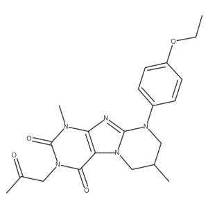 9-(4-ethoxyphenyl)-1,7-dimethyl-3-(2-oxopropyl)-6,7,8,9-tetrahydropyrimido[2,1-f]purine-2,4(1H,3H)-dione结构式