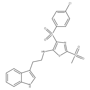 N-(2-(1H-indol-3-yl)ethyl)-4-((4-chlorophenyl)sulfonyl)-2-(methylsulfonyl)thiazol-5-amine Structure