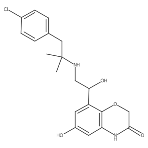 rac-8-(2-(1-(4-chlorophenyl)-2-methylpropan-2-ylamino)-1-hydroxyethyl)-6-hydroxy-2H-benzo[b][1,4]oxazin-3(4H)-one结构式