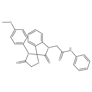 2-(3'-(4-methoxyphenyl)-2,4'-dioxospiro[indoline-3,2'-thiazolidin]-1-yl)-N-phenylacetamide Structure